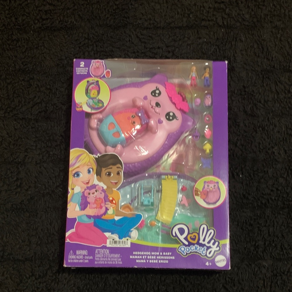 Polly Pocket Hedgehog Mom & Baby Playset - Purple